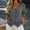 A1 Grey, variant on Nooxsoe Womens Cotton Linen Button Down Shirts V Neck Collarless Short Sleeve Full Wooden Button Front Curved Hem Breathable Gauze Blouse for Summer Office Beach Vacation Outfits Black L