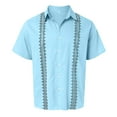 thumbnail image 4 of BOBOGOJP Robe Slim Homme Chemises Regular Fit Manches Courtes Casual Button Down Chemises, Blue S, 4 of 5