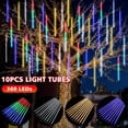 thumbnail image 3 of 1 Set Meteor Shower Lights Solar Operated Outdoor Light Decoration Falling String Lights for Wedding Party Christmas 50cmx 10 Tubes, 3 of 9