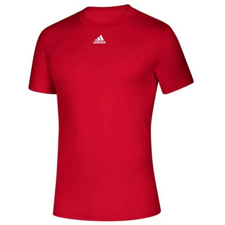 Adidas Men's Creator SS Athletic Tee T-Shirt Moisture Wick Drop Tail (Red, M)