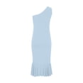 thumbnail image 5 of Giftesty Summer Dresses for Women Solid Color Backless Ruffled Slim Dress Banquet Party Shoulder Dress, 5 of 5