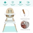 thumbnail image 2 of Pemberly Row Baby High Chair Infant Convertible Chair 5 Point Seat Belt Khaki, 2 of 7