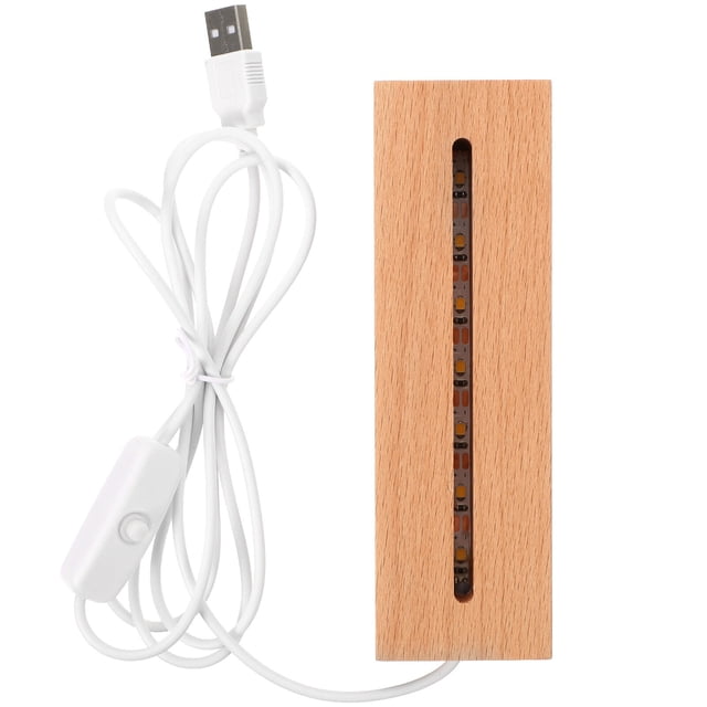 FUTUREORYY Warm Light Display Base Wooden LED Display Base Assorted Color USB Powered Bedroom Use 1Pcs