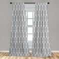 thumbnail image 5 of Ambesonne Abstract Curtains, Eastern Ornamental, Pair of 28"x63", Champagne Pale Eggplant, 5 of 5