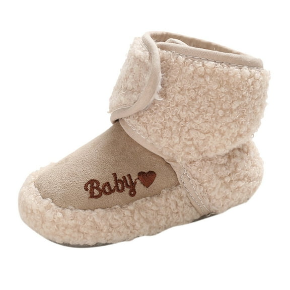 Ketyyh-chn99 Baby Cozy Fleece Booties Fall Shoes Baby Ankle Boots Boys Girls Fleece Booties Anti-Slip Rubber Sole Sneakers Toddler Walking Crib Shoes A,12