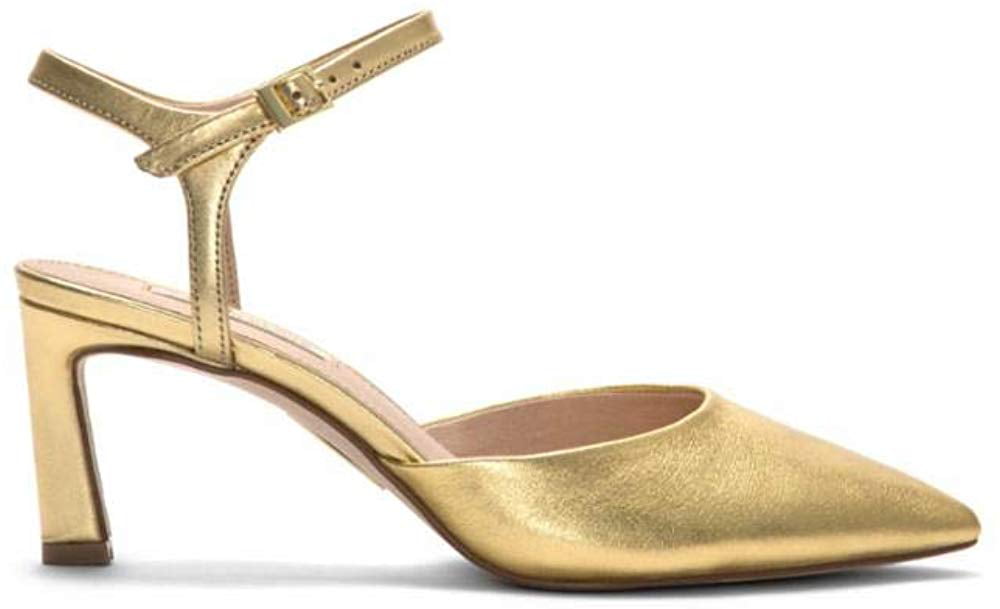 Louise et Cie KAIYLA Pointed Toe ankle strap Pump Gold Leather Ankle Strap 
