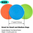 thumbnail image 4 of Frisbee de goma suave interactivo y liviano para perros, 3 piezas, juguetes para perros pequeños y grandes, flota en el agua, seguro para los dientes, 7 pulgadas (aprox. 17,8 cm)., 4 of 5