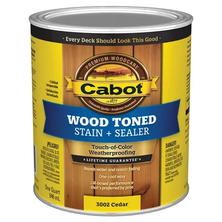 4-Pack of 1 qt Cabot 3002 Cedar Wood Toned Deck & Siding Stain