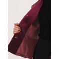 thumbnail image 5 of Blazer de tweed vintage Allegra K para mujer con cuello con muescas a cuadros con cinturón Vino rojo XS, 5 of 5