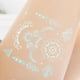 thumbnail image 5 of Juego de 6 pegatinas desechables para tatuajes, tatuajes falsos impermeables para adultos (148x210 mm), 5 of 9