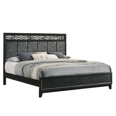 New Classic Furniture Obsidian Solid Wood California King Panel Bed in Black