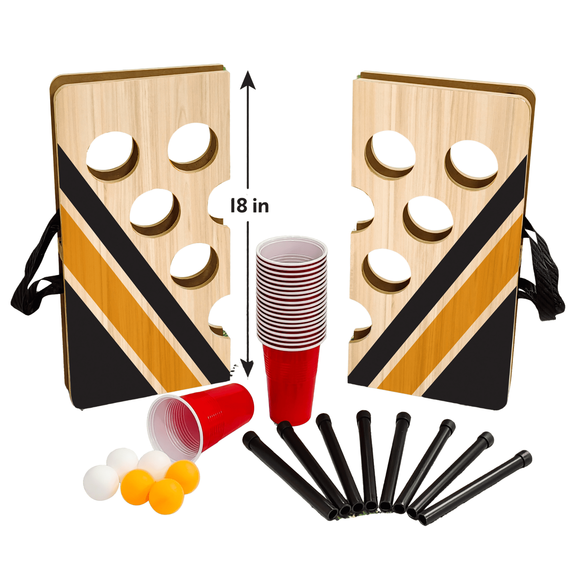 Portable Cup Pong, Outdoor Toss Game Set, for All Ages, by MinnARK