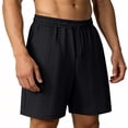 thumbnail image 6 of UVEASISHA Men's 5 Inch Inseam Casual Shorts Elastic Waist Drawstring Sweat Shorts Solid Color Loose Textured Athletic Shorts Summer Short Pants for Daily Wear Black S, 6 of 6