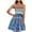 Blue, variant on TIHLMK Sundresses for Women Casual Beach Deals Clearance Women's Bohemian Style Strapless Elastic Band Dress Dresses Sleeveless Floral Print Dress Gift for Women