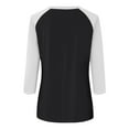 thumbnail image 7 of YYAPAYZB Tops for Women 2024 Summer Basic Crewneck Tee Casual 3/4 Length Sleeve Tops Classic Patchwork Printed Blouse, 7 of 7