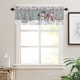 thumbnail image 3 of Grey Snowman Christmas Kitchen Valances for Windows 42x12 Inch Kitchen Curtains Valances Rod Pocket Xmas Snowflake Winter Ball Bathroom Window Valances for Window Treatment Decor, 3 of 6