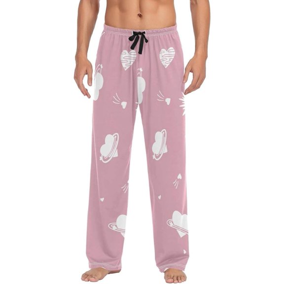 Galaxy Space Planets Ghost Pajama Pants, Men's Lounge Pants Light with Drawstring and Pockets, Christmas New Year Birthday Father's Day Gifts