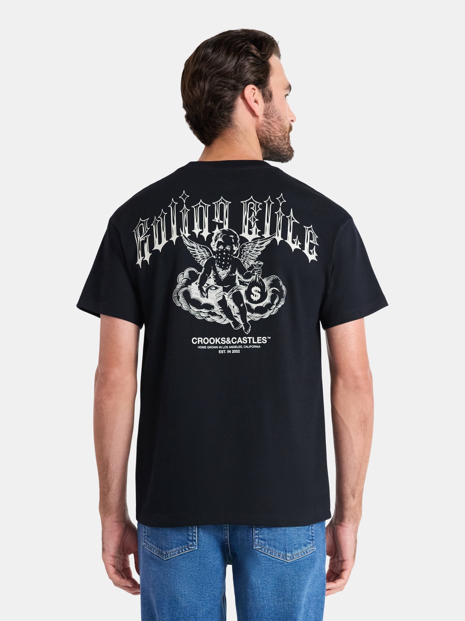 Crooks & Castles Men's C&C Club Graphic Tee with Short Sleeves, Sizes XS-3XL