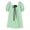 Green, variant on Cute Plaid Dresses Womens Tie Front Square Neck Puff Sleeve Summer Trendy Going Out Dress Light Blue, S