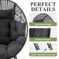 thumbnail image 5 of RADIATA Oversized Patio Egg Chair with Footrest, Dark Gray Rattan Outdoor Lounge Chair with Cushion, 5 of 8