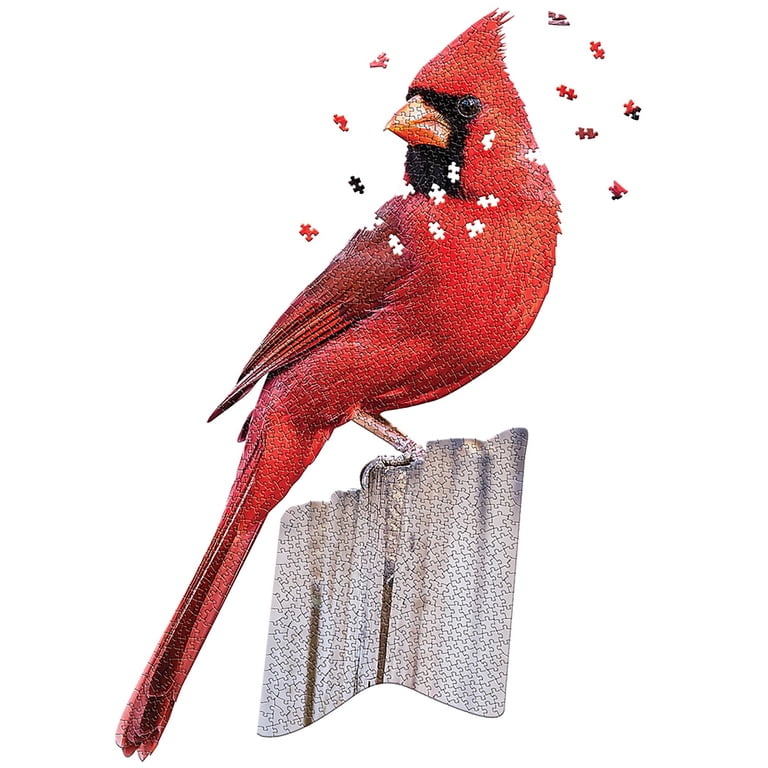 Madd Capp: I Am Cardinal - 1000 Piece Puzzle - Unique Bird-Shaped
