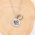 thumbnail image 5 of Uloveido Jesus Loves Me Necklace Stainless Steel Round Pendant with Real Mustard Seed Heart Charms Christian Jewelry for Women Or Men Y1001, 5 of 7