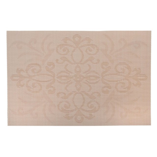 IH Casa Decor Vinyl Placemat Damask Natural - Ensemble De 12