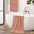 thumbnail image 4 of Ultra Soft Bath Towels 2 Pack - 520 GSM Cotton Highly Absorbent Checkered Towels Set for Bathroom Shower Pool Travel 55" x 28"(Coral), 4 of 15