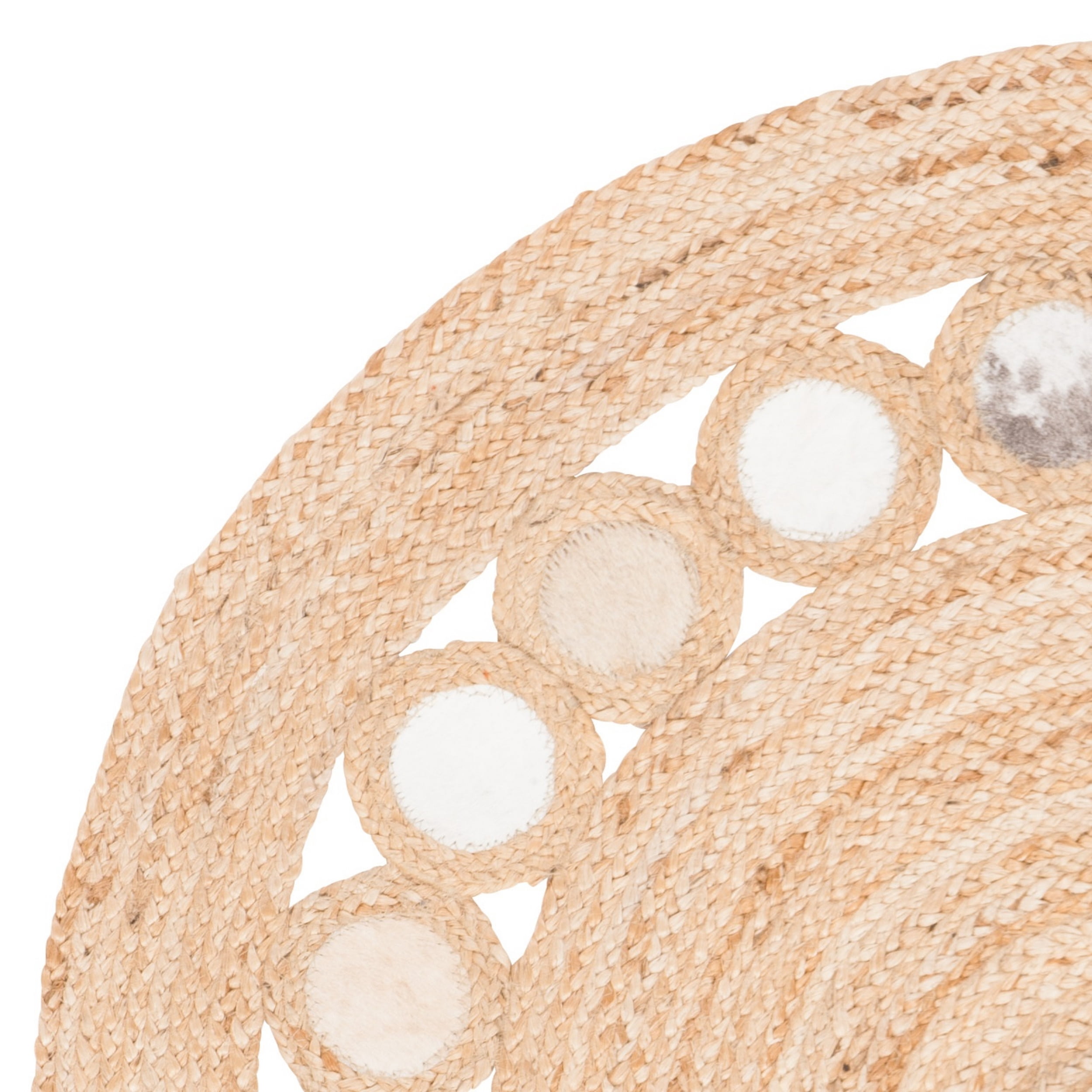 SAFAVIEH Natural Fiber Annandale Geometric Area Rug, Beige/Grey, 4' x 4' Round