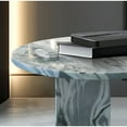 thumbnail image 6 of Miekor Furniture Grey Blue natural marble coffee table, small table,living room table, natural stone, Ø17.7 h15.8 Inch/Ø45 h40 cm, genuine marble, real marble MK6726, 6 of 9