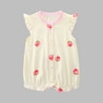thumbnail image 2 of Summer Baby Girls Clothing Agkizg Baby Girls Bodysuits, Baby Girls Ruffle Sleeve Rompers, Toddler Baby Girls Short Sleeve Printed Color T-Shirt Round Neck Jumpsuit Romper, 2 of 3