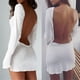thumbnail image 4 of Txlixc Vestido sexy de mujer, vestido de cadera de manga larga de cuello redondo de color sólido Txlixc moda, 4 of 7