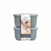 Mainstays Plastic Food Storage Bento Snack Container, Rectangle, Grey, 19oz Capacity, Made for Portable Food Storage