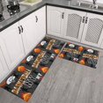 thumbnail image 2 of Basketball and Flame Gray Pattern Anti Fatigue Kitchen Rugs Set Of 2, Non Slip Washable Decorative Floor Mats for Kitchen Sink Laundry, 17"x30" and 17"x47", 2 of 6