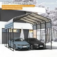 thumbnail image 5 of EROMMY 14'x20' RV Carport, Heavy Duty Car-Port with Reinforced Metal Frame, Weather-Resistant Galvanized Steel Roof Shelters, Outdoor Car-Shed for 2 Vehicles, Truck, Boat and SUV, Gray, 5 of 7