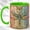 Green, variant on Ornate Dragonfly Coffee Mug, Garden Insect Mug, Ceramic 11 oz