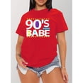 thumbnail image 3 of Fun Letter Print Round Neck Short Sleeve T-Shirt, 3 of 6