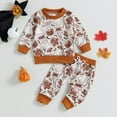 thumbnail image 5 of CPNG Baby Boys Halloween Pants Outfits Long Shirts Pumpkin Sweatshirts Pants Boys Fall Halloween Clothes Set Halloween Costumes for Trick-or-Treating Kids 12-18 Months (Grey), 5 of 7