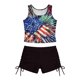 thumbnail image 2 of Odeerbi Niñas Día de La Independencia Traje de Baño de 2 Piezas Patriotic Tank Top Con Sostén Pad & Boyshort Bottom Baño Seco Rápido, 2 of 9