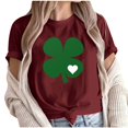 thumbnail image 1 of Camiseta de Manga Corta de Cuello Redondo Impresa de Primavera Superior de las Mujeres, Mezcla Ligera de Poliéster para Uso Diario Y de Fiesta Casual, 1 of 9