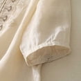 thumbnail image 6 of Holzkary Embroidered Cotton Linen Tops for Women 3/4 Sleeve Summer Boho Peasant Gauze Blouses Dressy Casual Bohemian Shirts Beige L, 6 of 9