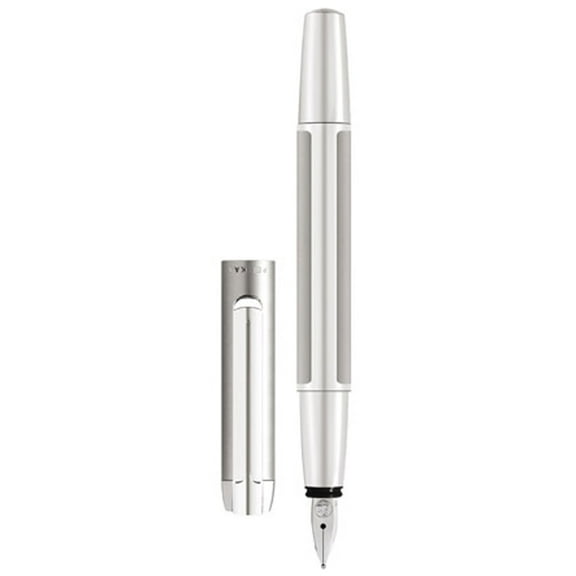 Pelikan 951970 Pura P40 Silver Aluminum Fountain Pen, Medium
