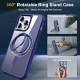 thumbnail image 2 of Allytechgroup iPhone 15 Pro Max Magnetic Case with Rotating Stand, Multi Angle Viewing Stand Anti-Scratch Compatible with Magsafe & Car Mount Phone Case for Apple iPhone 15 Pro Max, Darkblue, 2 of 7
