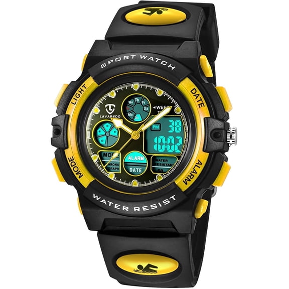 Digital Sport Watch for Age 5-12, Waterproof Outdoor Watches Analog Wrist Watches with Alarm Stopwatch for Age 5-12 Christmas Birthday Gift