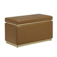 thumbnail image 4 of Linon Elta Rectangle Storage Ottoman, Caramel Faux Leather, 4 of 12