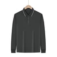 thumbnail image 4 of Women's Polo Shirts Long Sleeve Golf Shirt Lightweight Tennis Shirts office Loose Tunic Blouses Work Shirts Spring Fall Shirt Dark Gray, 4 of 7