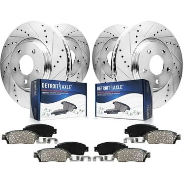 Detroit Axle - 8pc Brake Kit Front Rear Brakes Pads and Drilled Slotted Brake Rotors for 2014-2022 INFINITI Q50