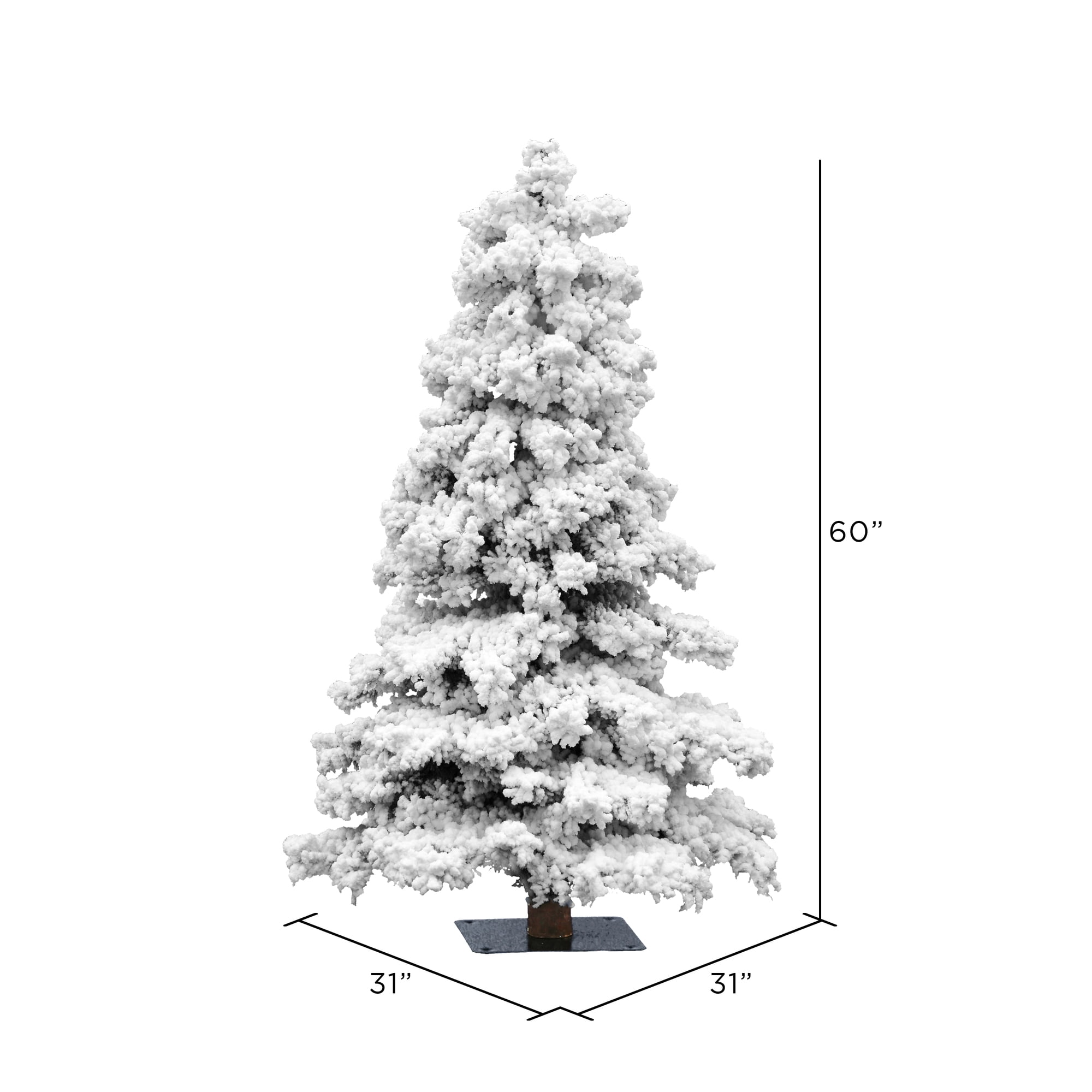 Vickerman 5' Flocked Spruce Artificial Christmas Tree, Unlit