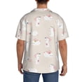 thumbnail image 3 of KLL Beautiful Rabbit Print Men's Shirt Short Sleeve Button Down Summer Cuba Beach Shirts- Small, 3 of 5