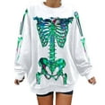 thumbnail image 2 of Halloween Skeleton Sweatshirts for Women 2025 Long Sleeve Crewneck Skeleton Graphic Sweatshirt Pullover Tops, 2 of 5